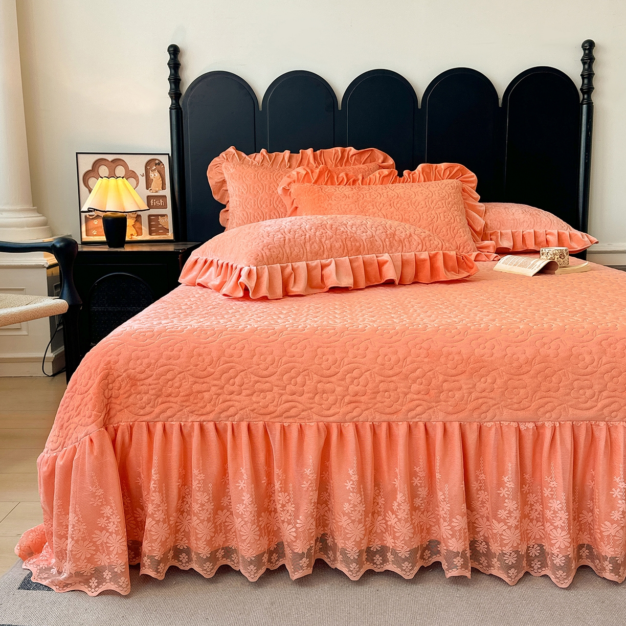 91家纺网 家纺一手货源 找家纺 （总）情恒家纺 2025新款宝宝绒床盖三四件套玫瑰盛典