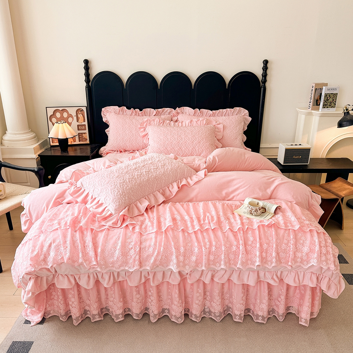 91家纺网 家纺一手货源 找家纺 （总）情恒家纺 2025新款宝宝绒床盖三四件套玫瑰盛典