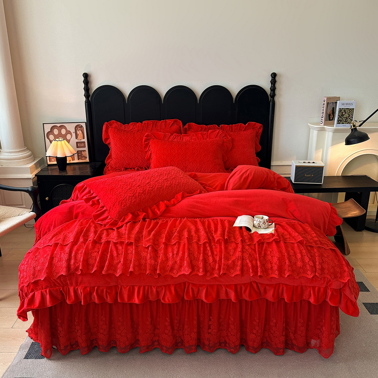 91家纺网 家纺一手货源 找家纺 （总）情恒家纺 2025新款宝宝绒床盖三四件套玫瑰盛典