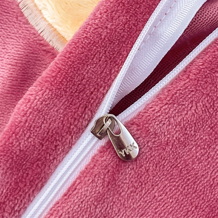 91家纺网 家纺一手货源 找家纺 绒小宣 2025新A类牛奶绒贴布绣四件套-花语 花语-豆沙色