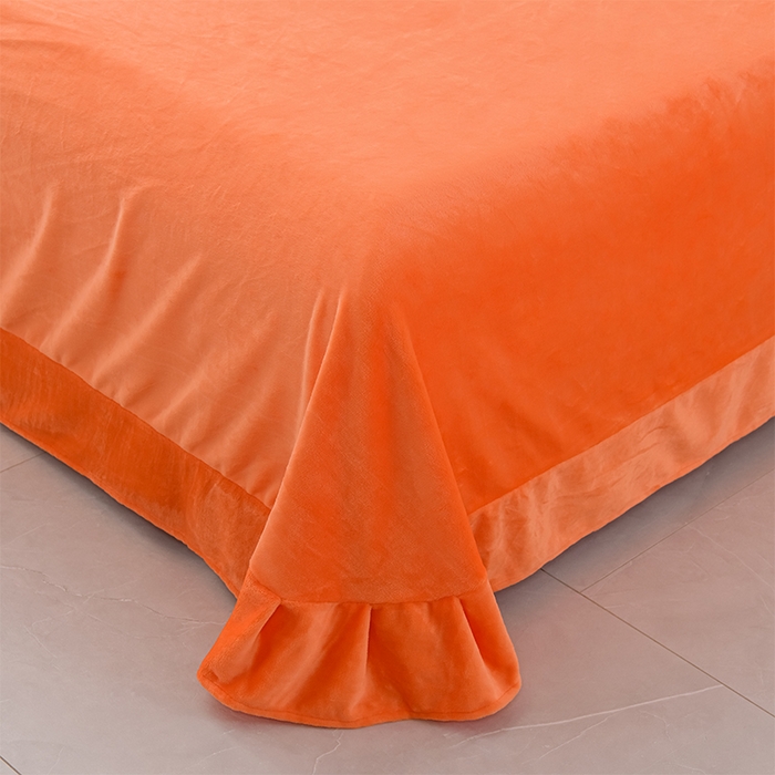 91家纺网 家纺一手货源 找家纺 绒小宣 2025新款A类牛奶绒贴布绣四件套-玫瑰爱恋 玫瑰爱恋-橙色