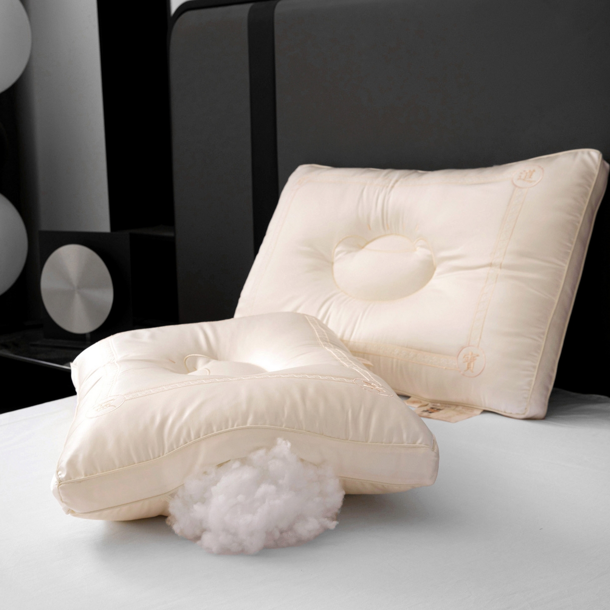 91家纺网 家纺一手货源 找家纺 亦帆枕芯 2025新款招财进宝羽丝绒枕头枕芯仿蚕丝不塌陷护颈定型枕枕头枕芯 招财进宝玉色