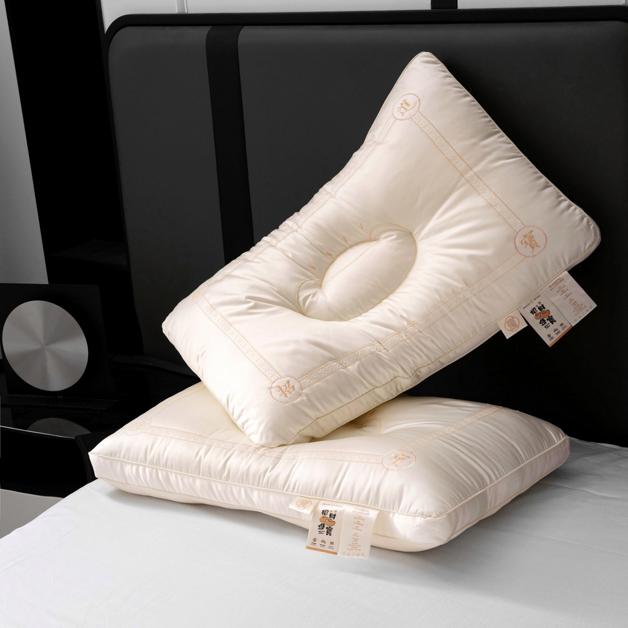 91家纺网 家纺一手货源 找家纺 亦帆枕芯 2025新款招财进宝羽丝绒枕头枕芯仿蚕丝不塌陷护颈定型枕枕头枕芯 招财进宝玉色