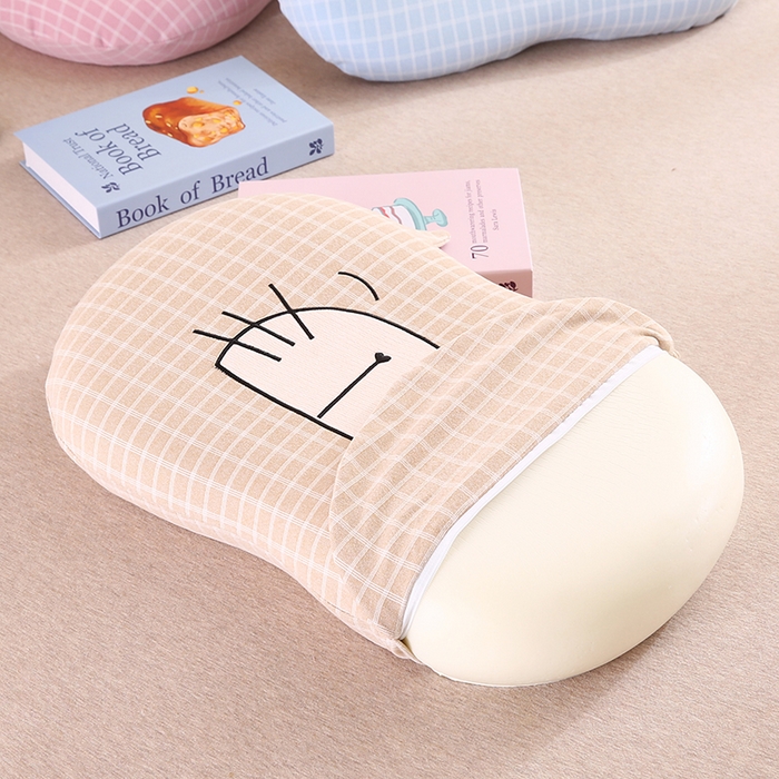 91家纺网 家纺一手货源 找家纺 金牛枕芯 2025新款猫耳朵记忆枕 枕头枕芯 猫耳朵记忆枕-卡其