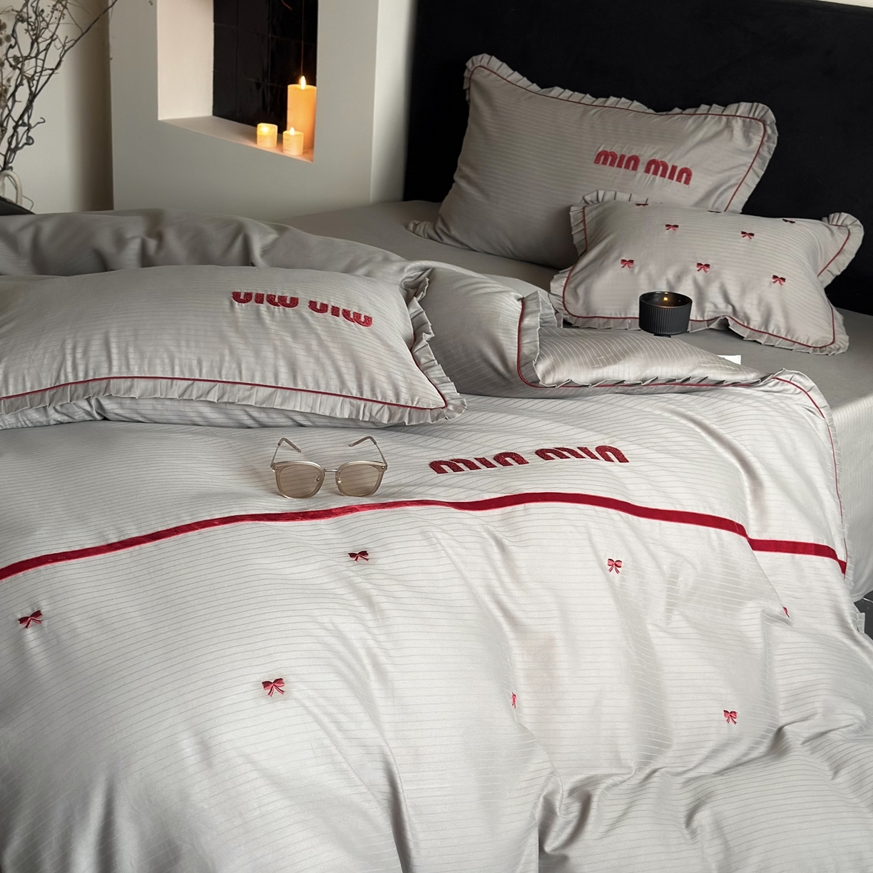 91家纺网 家纺一手货源 找家纺 （总）优然居家纺 2025新款40支全棉纯棉提花磨毛格雷系四件套-缪缪灰