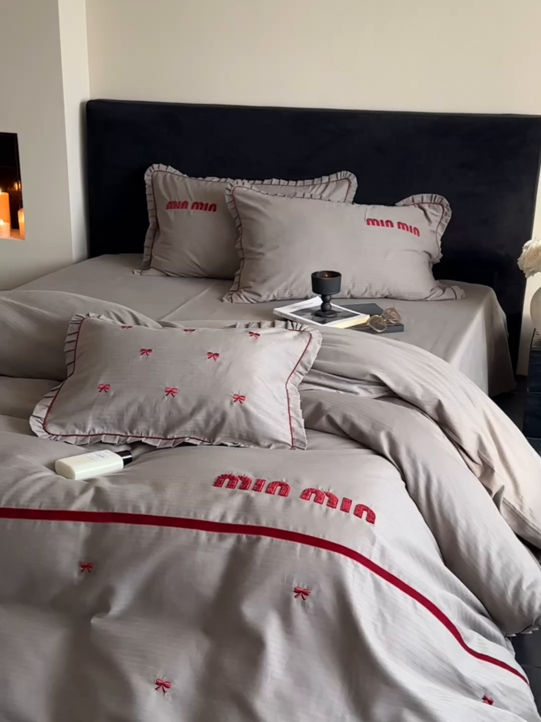 91家纺网 家纺一手货源 找家纺 （总）优然居家纺 2025新款40支全棉纯棉提花磨毛格雷系四件套-缪缪灰