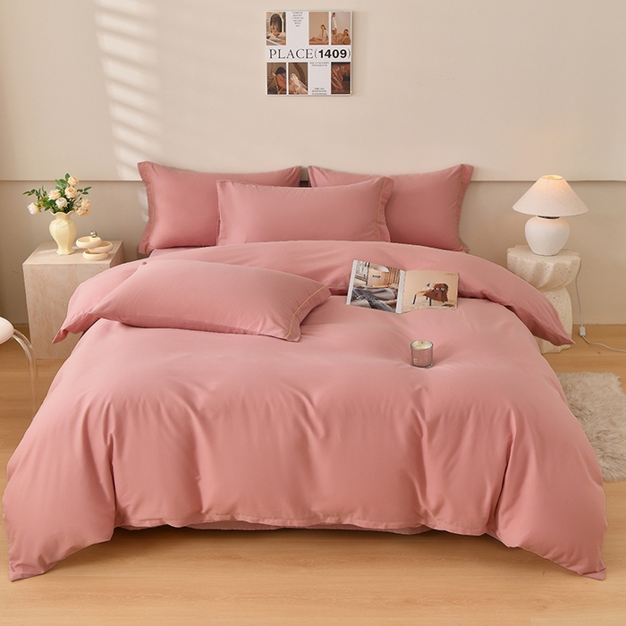 91家纺网 家纺一手货源 找家纺 （总）宇彬家纺 2026直播爆款A类13374全棉纯棉母婴级一字绣纯色单被套 被套单件