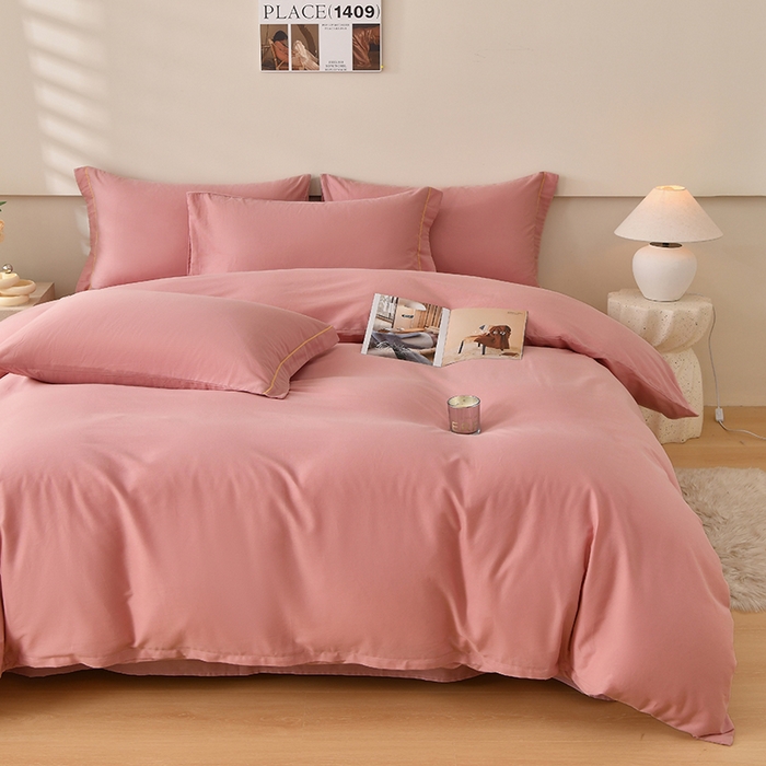 91家纺网 家纺一手货源 找家纺 宇彬家纺 2026直播爆款A类13374全棉纯棉母婴级一字绣纯色单被套 被套单件 简绣-紫豆沙