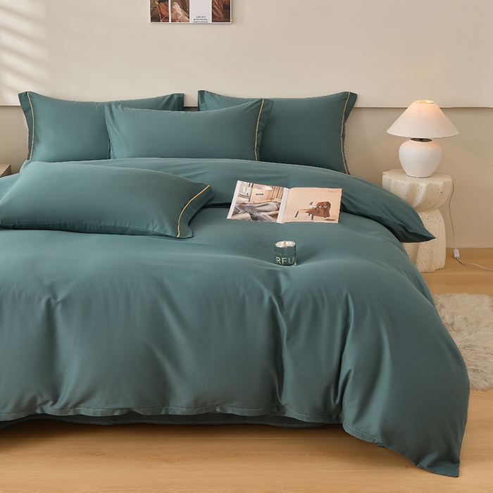 91家纺网 家纺一手货源 找家纺 宇彬家纺 2026直播爆款A类13374全棉纯棉母婴级一字绣纯色单被套 被套单件 简绣-摩卡绿