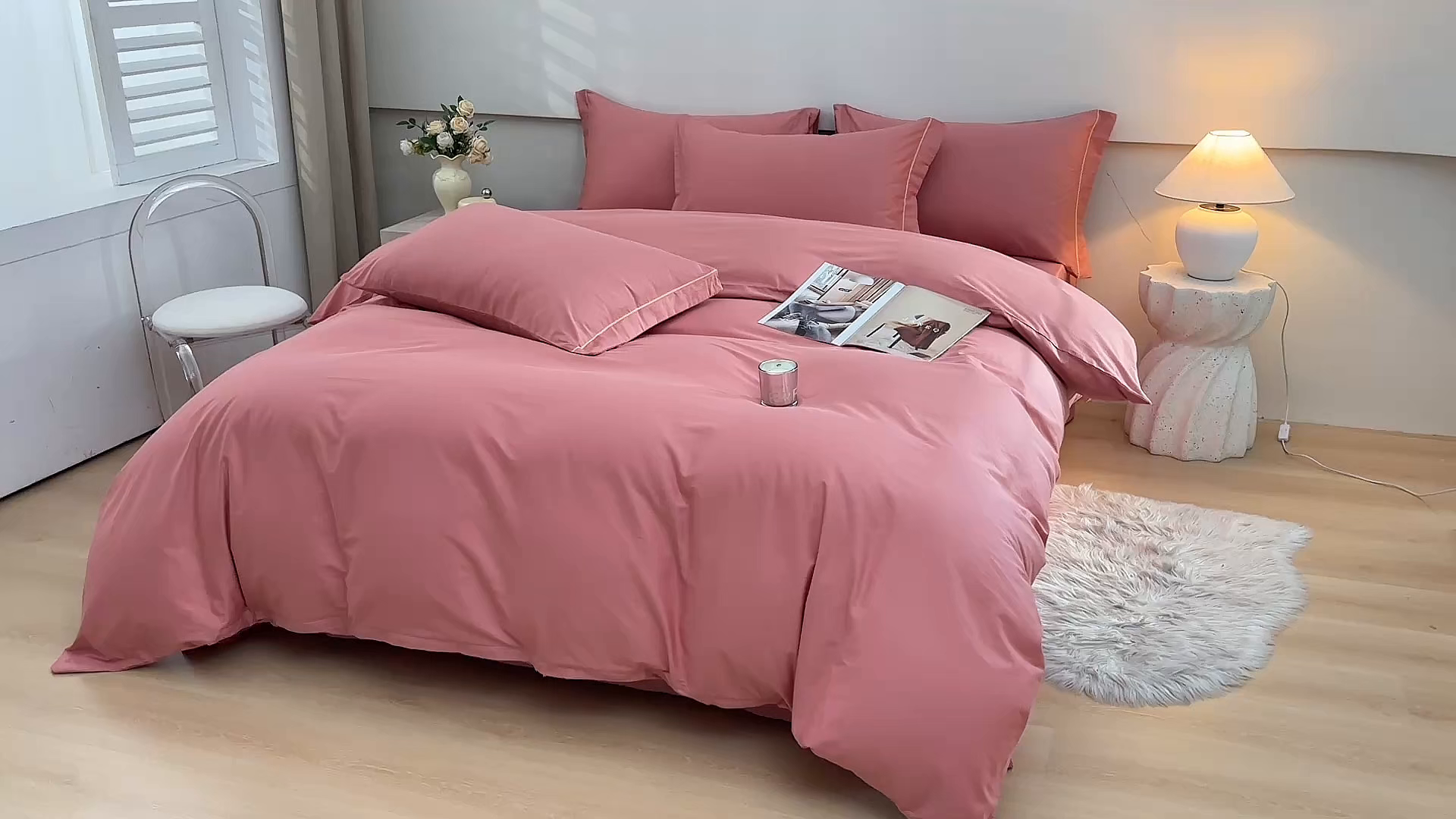 91家纺网 家纺一手货源 找家纺 宇彬家纺 2026直播爆款A类13374全棉纯棉母婴级一字绣纯色单被套 被套单件 简绣-紫豆沙