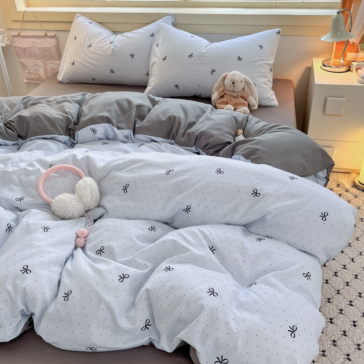 91家纺网 家纺一手货源 找家纺 （总）曼璐家纺 2025新款碎花双拼水洗棉四件套学生宿舍三件套单双人被套和床笠款-床单床笠套件