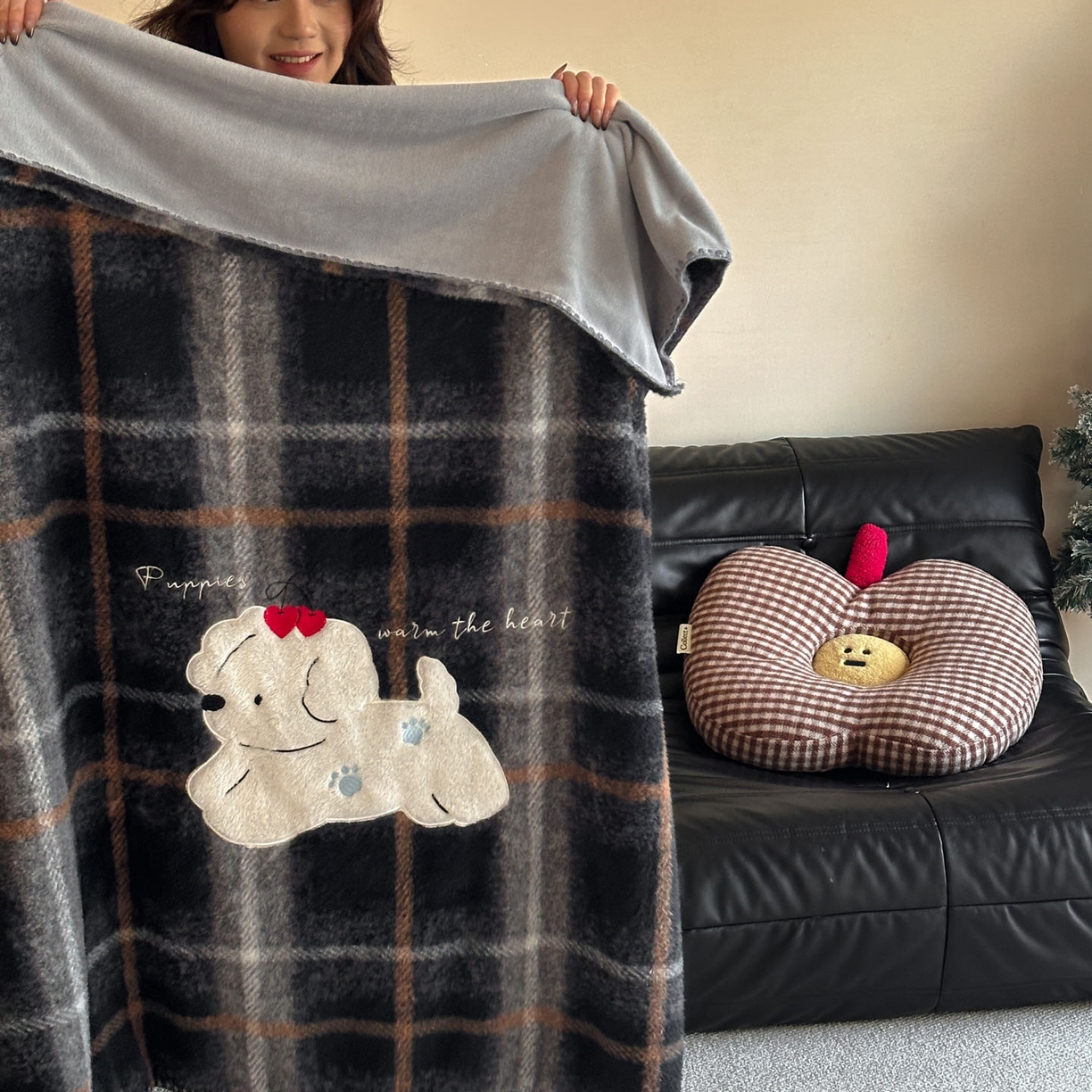 91家纺网 家纺一手货源 找家纺 宇航家纺 2025新款美拉德色系仿羊毛绒牛奶绒毛毯盖毯办公毯 盖毯-福宝小狗