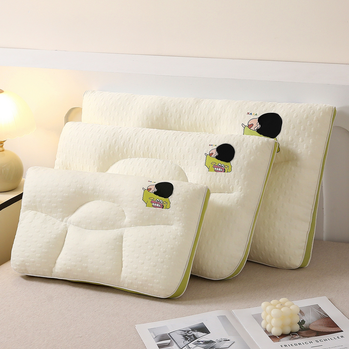 91家纺网 家纺一手货源 找家纺 （总）珍贝家纺 2026新款零压助眠深睡枕牵引二合一组合款记忆枕 枕头枕芯