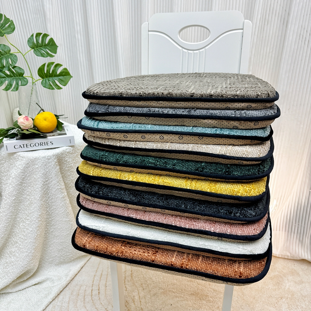 91家纺网 家纺一手货源 找家纺 （总）爱家居 2025新款餐椅垫坐垫轻奢马蹄形四季通用雪尼尔防滑纯色椅子垫餐厅家用可拆洗【纯色雪尼尔坐垫常规有现货、其它规格可定制】