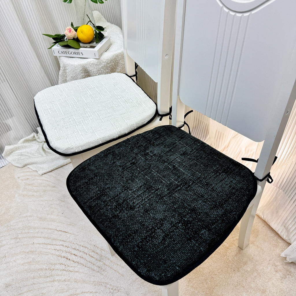 91家纺网 家纺一手货源 找家纺 （总）爱家居 2025新款餐椅垫坐垫轻奢马蹄形四季通用雪尼尔防滑纯色椅子垫餐厅家用可拆洗【纯色雪尼尔坐垫常规有现货、其它规格可定制】