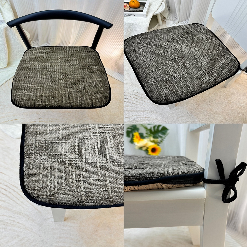 91家纺网 家纺一手货源 找家纺 爱家居 2025新款餐椅垫坐垫轻奢马蹄形四季通用雪尼尔防滑纯色椅子垫餐厅家用可拆洗【纯色雪尼尔坐垫常规有现货、其它规格可定制】 雪尼尔—布朗咖