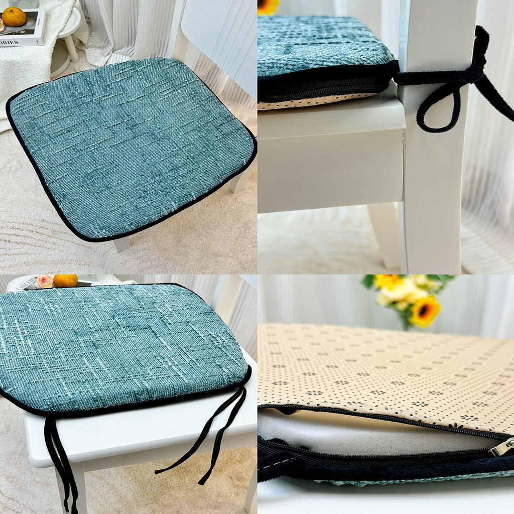 91家纺网 家纺一手货源 找家纺 爱家居 2025新款餐椅垫坐垫轻奢马蹄形四季通用雪尼尔防滑纯色椅子垫餐厅家用可拆洗【纯色雪尼尔坐垫常规有现货、其它规格可定制】 雪尼尔—莫兰迪