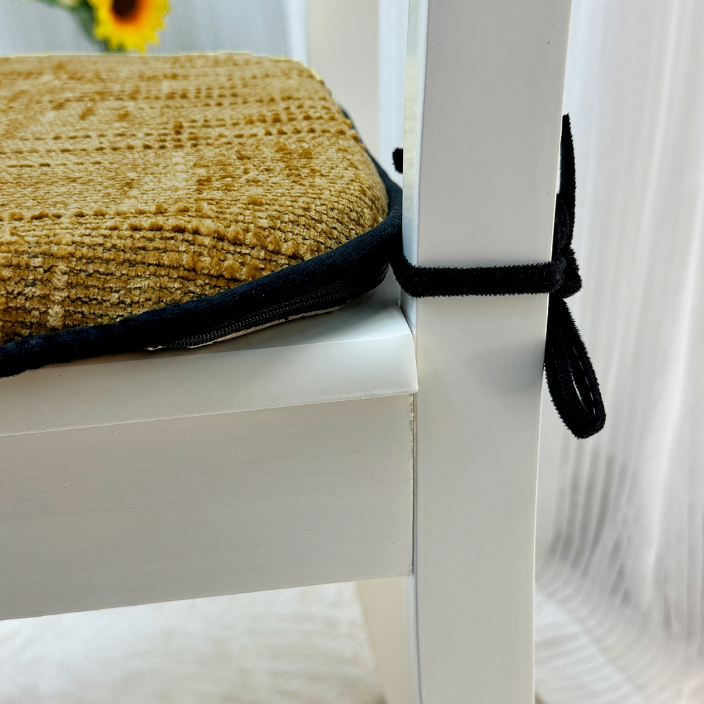 91家纺网 家纺一手货源 找家纺 爱家居 2025新款餐椅垫坐垫轻奢马蹄形四季通用雪尼尔防滑纯色椅子垫餐厅家用可拆洗【纯色雪尼尔坐垫常规有现货、其它规格可定制】 雪尼尔—暖黄