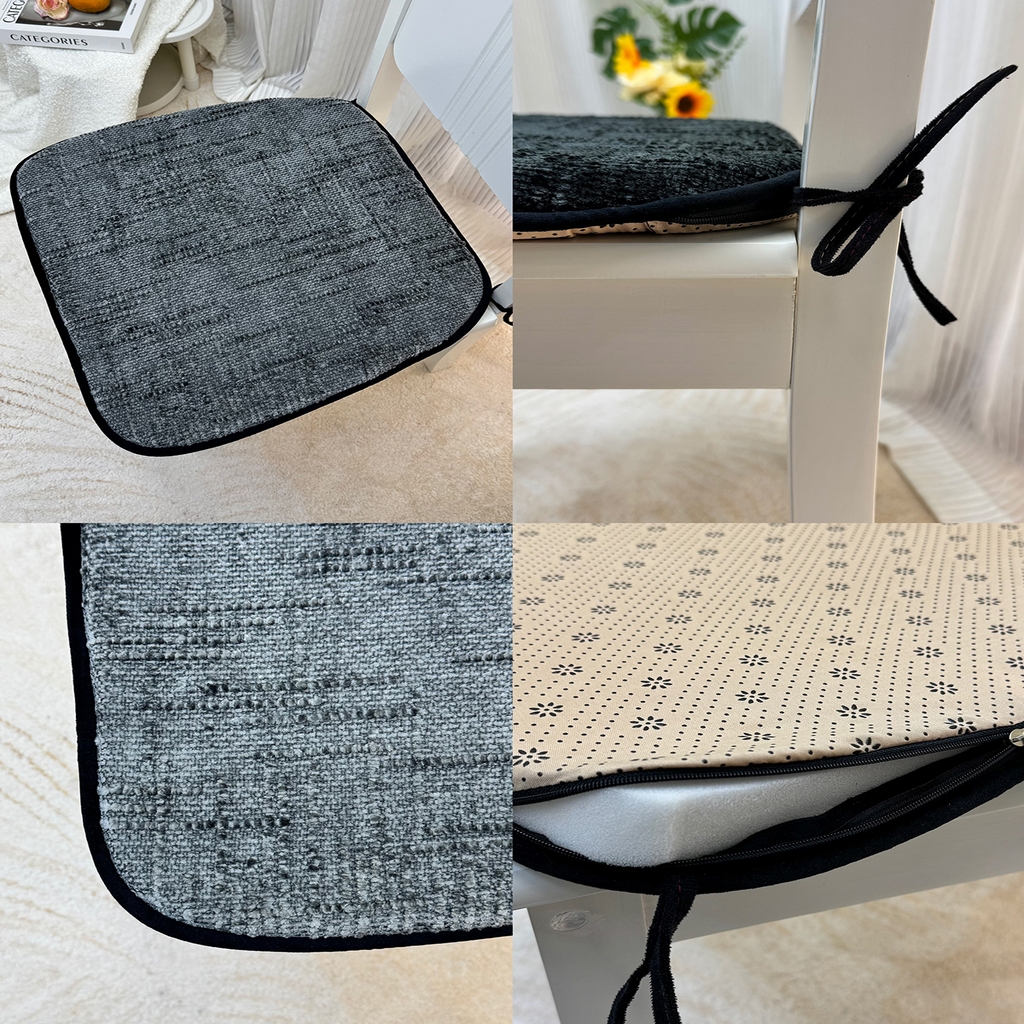 91家纺网 家纺一手货源 找家纺 爱家居 2025新款餐椅垫坐垫轻奢马蹄形四季通用雪尼尔防滑纯色椅子垫餐厅家用可拆洗【纯色雪尼尔坐垫常规有现货、其它规格可定制】 雪尼尔—时尚灰