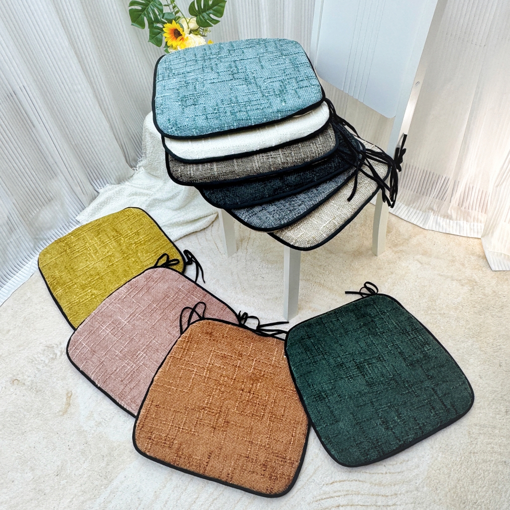 爱家居 2025新款餐椅垫坐垫轻奢马蹄形四季通用雪尼尔防滑纯色椅子垫餐厅家用可拆洗【纯色雪尼尔坐垫常规有现货、其它规格可定制】 组合图