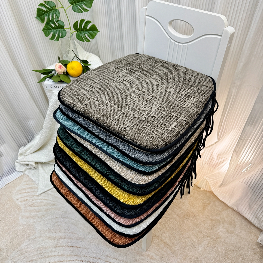 91家纺网 家纺一手货源 找家纺 爱家居 2025新款餐椅垫坐垫轻奢马蹄形四季通用雪尼尔防滑纯色椅子垫餐厅家用可拆洗【纯色雪尼尔坐垫常规有现货、其它规格可定制】 组合图