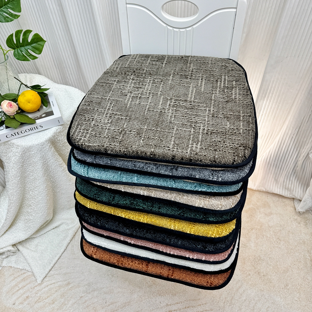 91家纺网 家纺一手货源 找家纺 爱家居 2025新款餐椅垫坐垫轻奢马蹄形四季通用雪尼尔防滑纯色椅子垫餐厅家用可拆洗【纯色雪尼尔坐垫常规有现货、其它规格可定制】 组合图