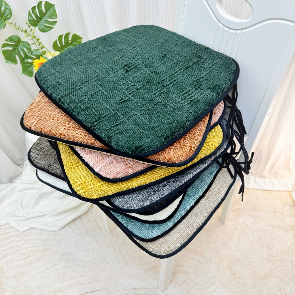 91家纺网 家纺一手货源 找家纺 爱家居 2025新款餐椅垫坐垫轻奢马蹄形四季通用雪尼尔防滑纯色椅子垫餐厅家用可拆洗【纯色雪尼尔坐垫常规有现货、其它规格可定制】 组合图