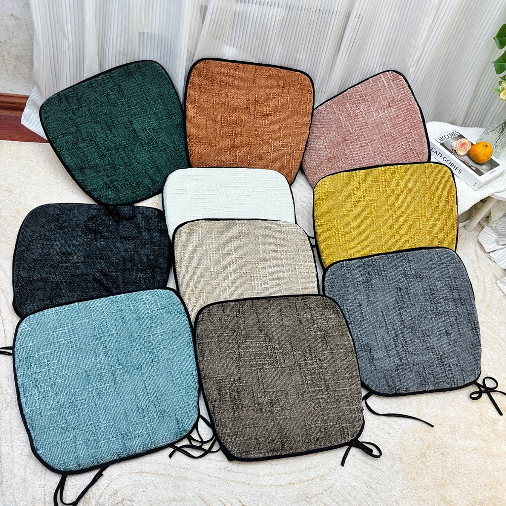 91家纺网 家纺一手货源 找家纺 爱家居 2025新款餐椅垫坐垫轻奢马蹄形四季通用雪尼尔防滑纯色椅子垫餐厅家用可拆洗【纯色雪尼尔坐垫常规有现货、其它规格可定制】 组合图