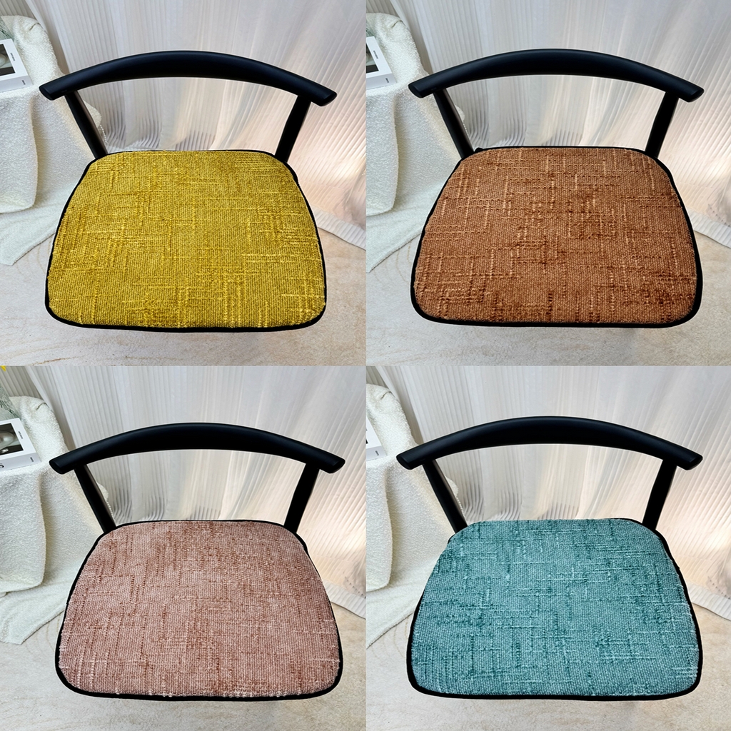 91家纺网 家纺一手货源 找家纺 爱家居 2025新款餐椅垫坐垫轻奢马蹄形四季通用雪尼尔防滑纯色椅子垫餐厅家用可拆洗【纯色雪尼尔坐垫常规有现货、其它规格可定制】 组合图