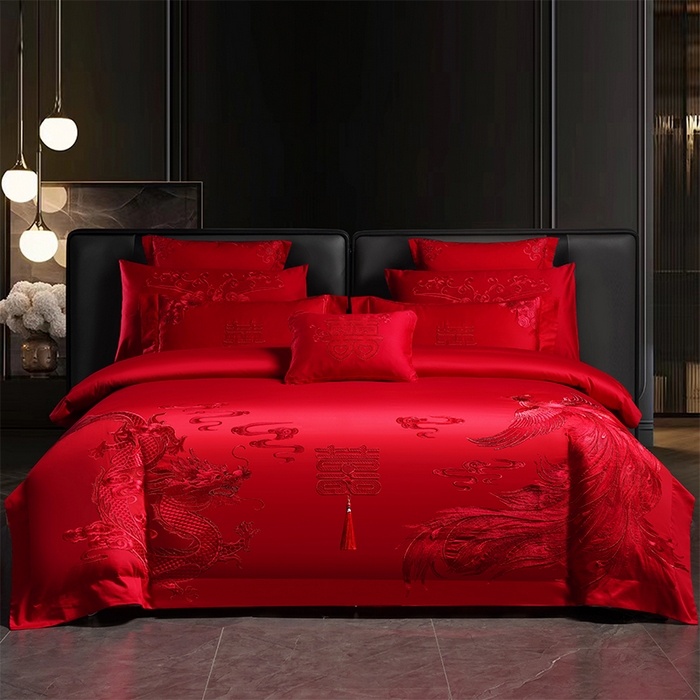 91家纺网 家纺一手货源 找家纺 （总）博之洋婚庆 2025新款全棉新中式刺绣款婚庆四件套多件套