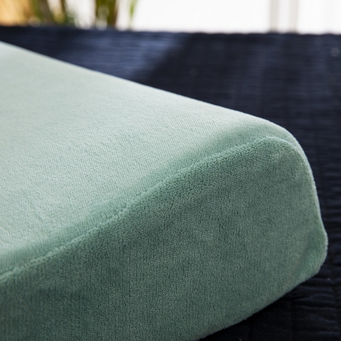 91家纺网 家纺一手货源 找家纺 大黄蜂家居家纺 2025新款H款牛奶绒秋冬刺绣乳胶枕套 抹茶绿