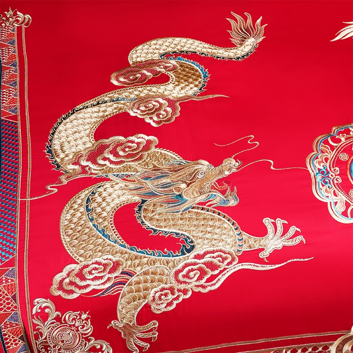 91家纺网 家纺一手货源 找家纺 博之洋婚庆 2025新款全棉新中式刺绣款婚庆四件套多件套 万里江山