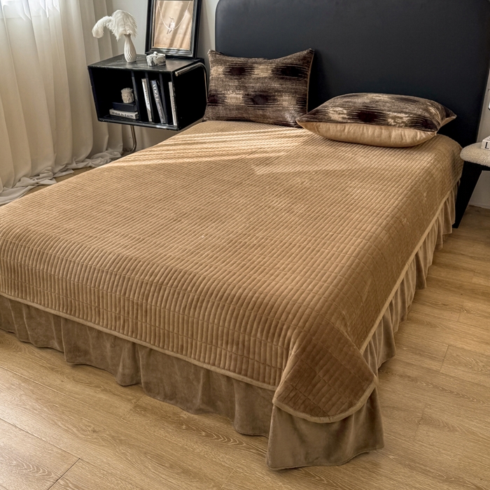 91家纺网 家纺一手货源 找家纺 乐窝家纺仓储 2025新款【8斤重】轻奢复古美拉德兔兔绒牛奶绒床单床笠床盖款四件套（日发50套优惠8元一套） 轮回