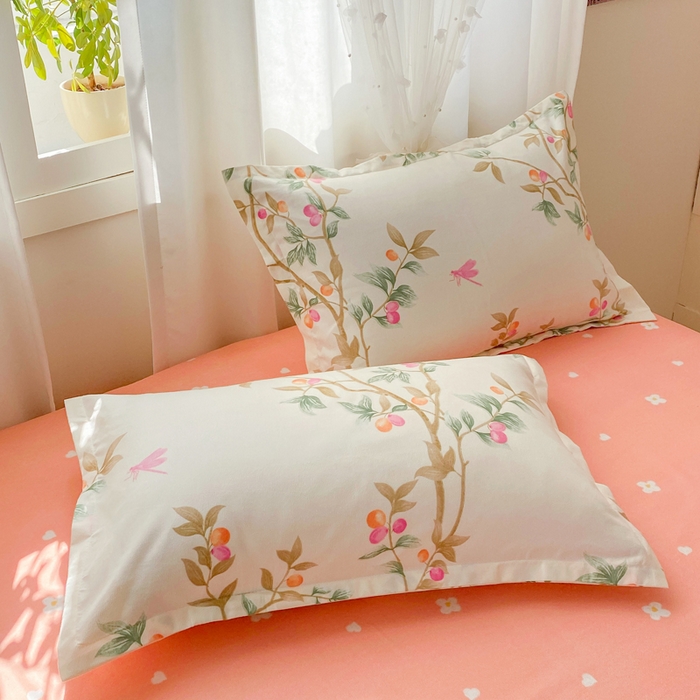 91家纺网 家纺一手货源 找家纺 红日子 2025新款生态斜纹植物羊绒单床笠磨毛床笠三件套 粉红