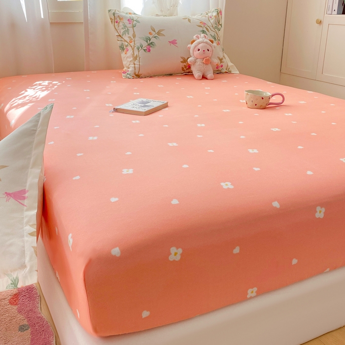 91家纺网 家纺一手货源 找家纺 红日子 2025新款生态斜纹植物羊绒单床笠磨毛床笠三件套 粉红