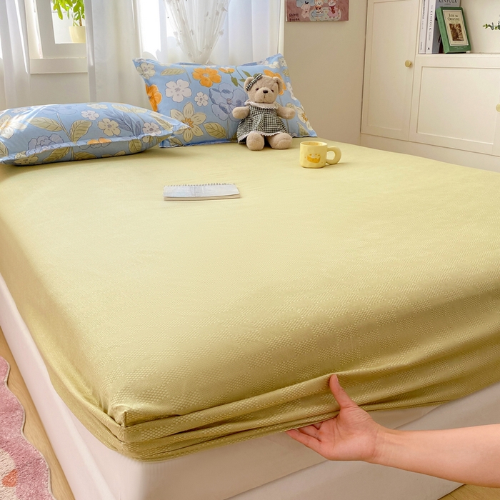 91家纺网 家纺一手货源 找家纺 红日子 2025新款生态斜纹植物羊绒单床笠磨毛床笠三件套 卡其