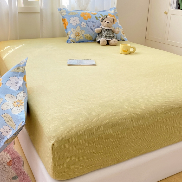 91家纺网 家纺一手货源 找家纺 红日子 2025新款生态斜纹植物羊绒单床笠磨毛床笠三件套 卡其