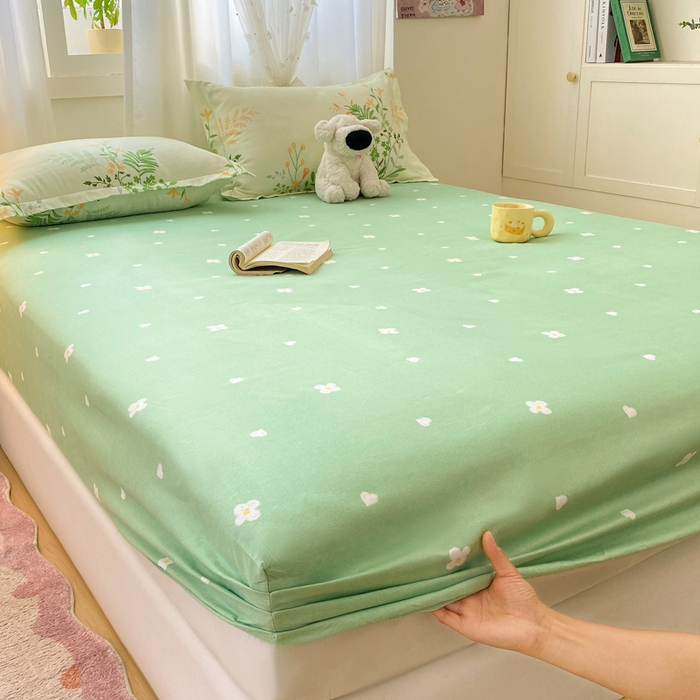 91家纺网 家纺一手货源 找家纺 红日子 2025新款生态斜纹植物羊绒单床笠磨毛床笠三件套 温青