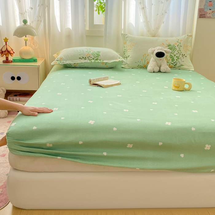 91家纺网 家纺一手货源 找家纺 红日子 2025新款生态斜纹植物羊绒单床笠磨毛床笠三件套 温青