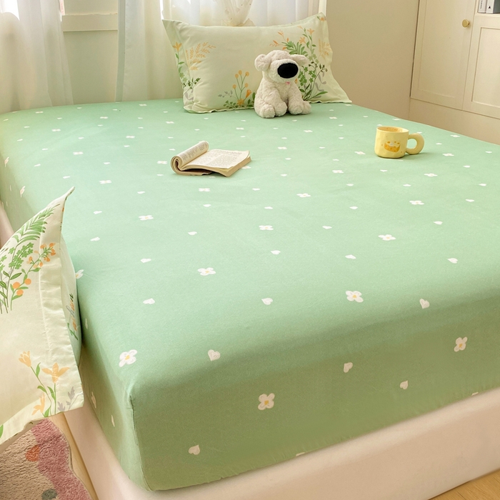 91家纺网 家纺一手货源 找家纺 红日子 2025新款生态斜纹植物羊绒单床笠磨毛床笠三件套 温青