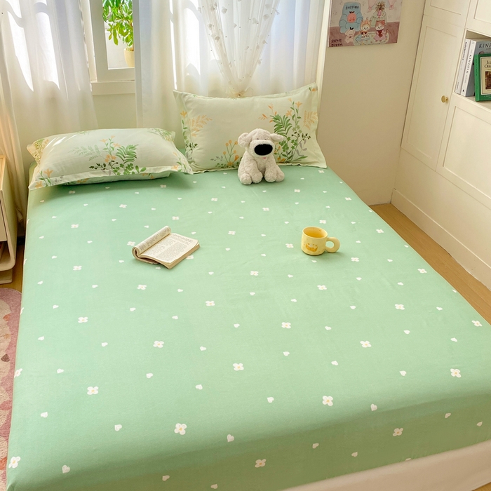 91家纺网 家纺一手货源 找家纺 红日子 2025新款生态斜纹植物羊绒单床笠磨毛床笠三件套 温青