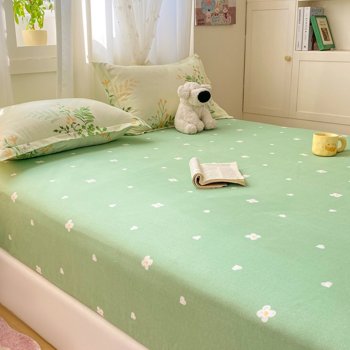 91家纺网 家纺一手货源 找家纺 红日子 2025新款生态斜纹植物羊绒单床笠磨毛床笠三件套 温青