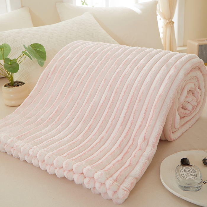 91家纺网 家纺一手货源 找家纺 （总）楼兰公主毛毯专供 2025新款300克韩式风阳离子抽条毛毯