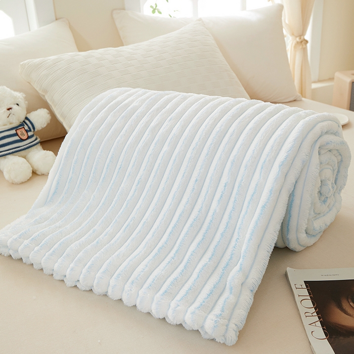 91家纺网 家纺一手货源 找家纺 （总）楼兰公主毛毯专供 2025新款300克韩式风阳离子抽条毛毯