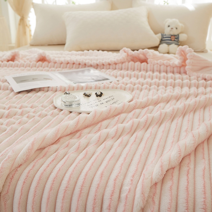 91家纺网 家纺一手货源 找家纺 （总）楼兰公主毛毯专供 2025新款300克韩式风阳离子抽条毛毯