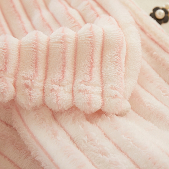 91家纺网 家纺一手货源 找家纺 楼兰公主毛毯专供 2025新款300克韩式风阳离子抽条毛毯 阳离子-粉