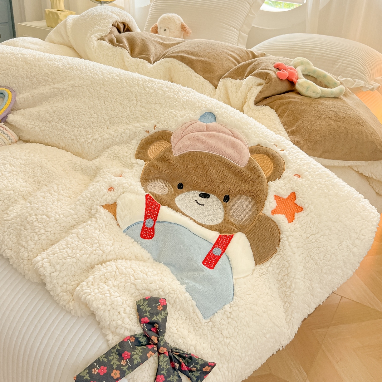 91家纺网 家纺一手货源 找家纺 （总）子钦家纺 2025新款羊羔绒牛奶绒卡通贴布绣单被套被套单件单品被套（第二波）