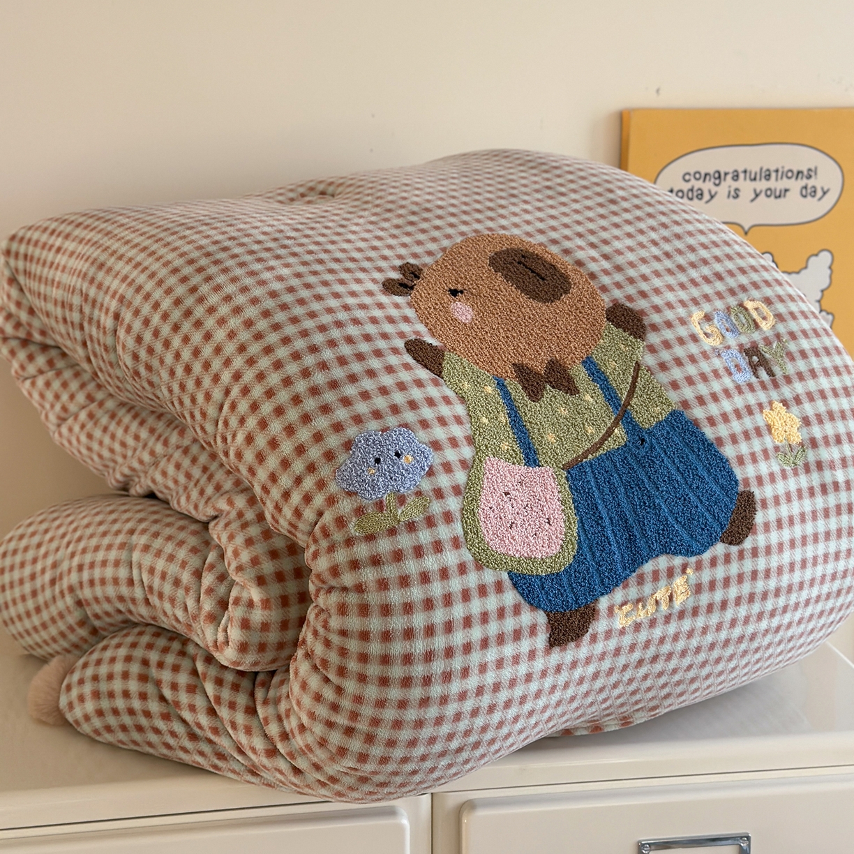 91家纺网 家纺一手货源 找家纺 （总）有货 2023秋冬新品韩式13372全棉棉花床盖三件套