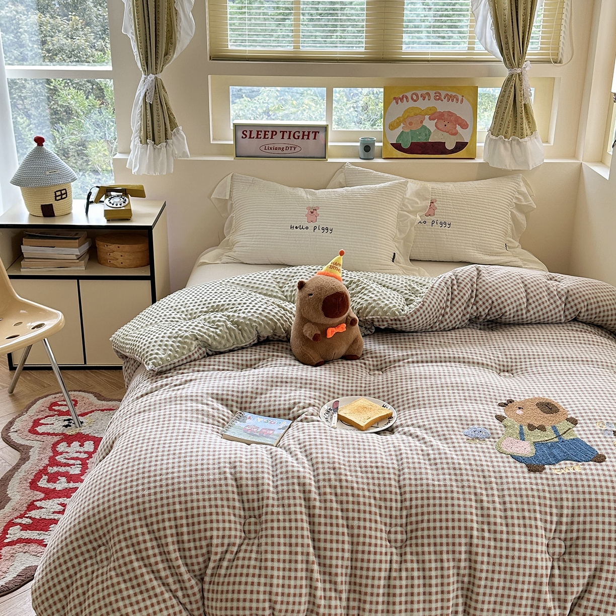 91家纺网 家纺一手货源 找家纺 （总）有货 2025新款格调牛奶绒毛巾绣豆豆被系列