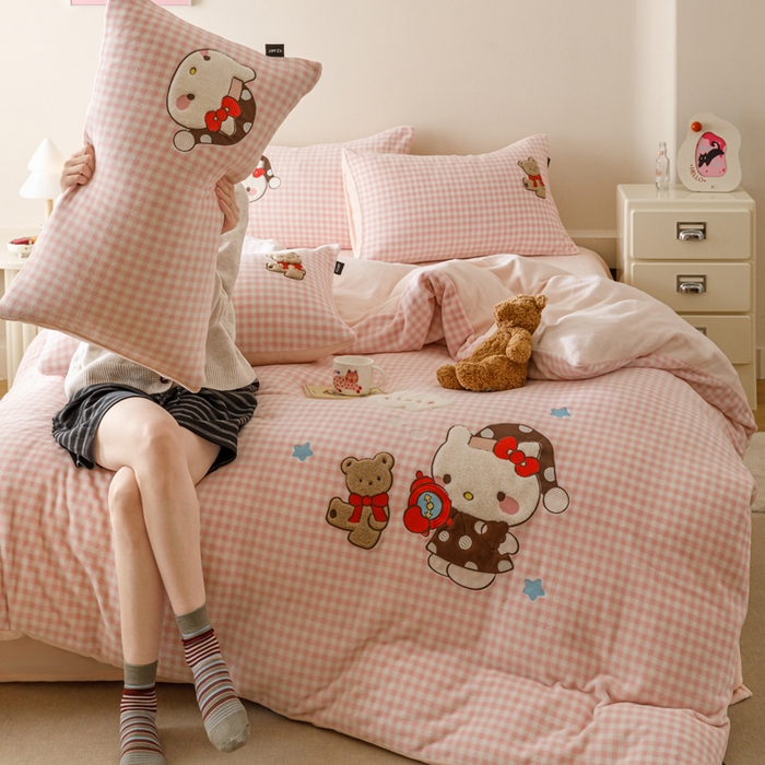 91家纺网 家纺一手货源 找家纺 （总）卡姿家纺 2023新款无印水洗棉系列-四件套